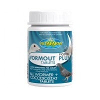 Pigeon Wormout Plus 100 Tabletas -  parásitos internos - coccidios - Vetafarm